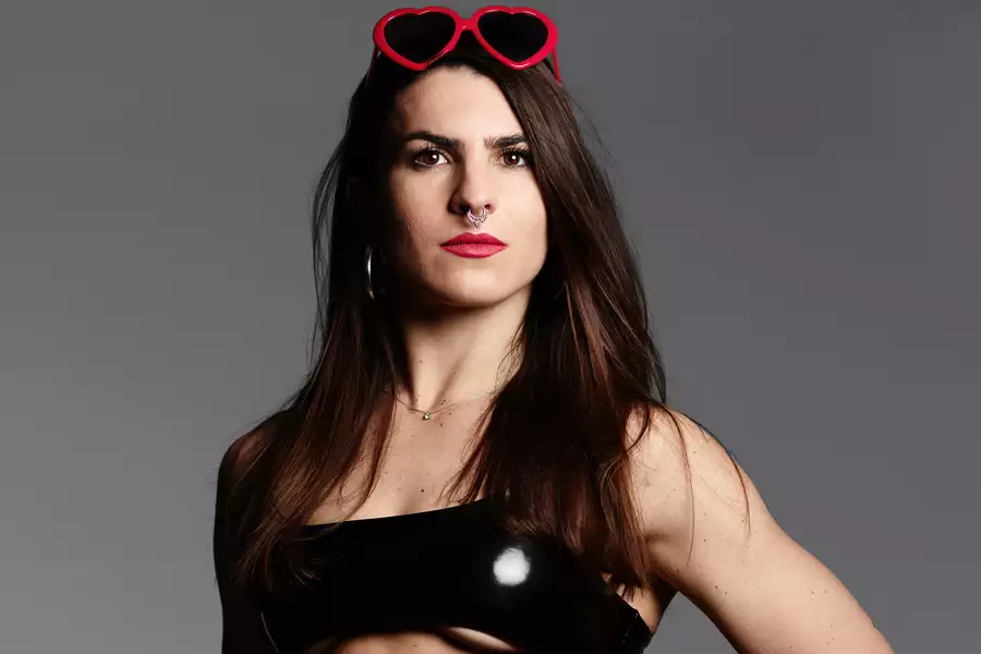 Headshot of Dr Carolina Are with red heart-shaped sunglasses on her head