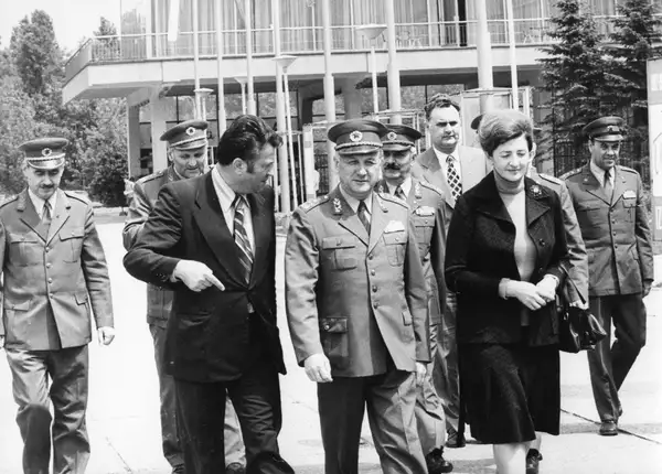 Marina's mother, Danica Abramović, during the visit of the Bulgarian delegation, Belgrade, 1966
