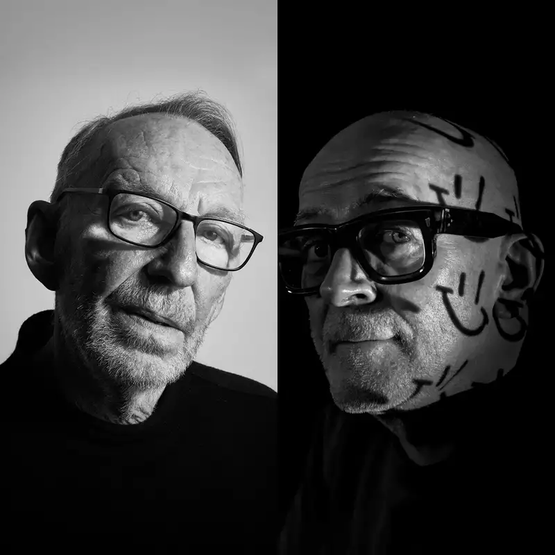 Black and white composite image of Mike Pickering and Graeme Park