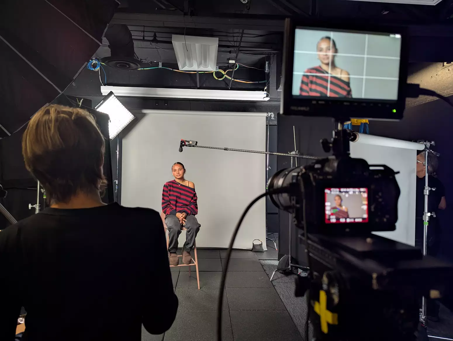 Suzanne Lacy stood behind the camera filming Alyssa Thompson