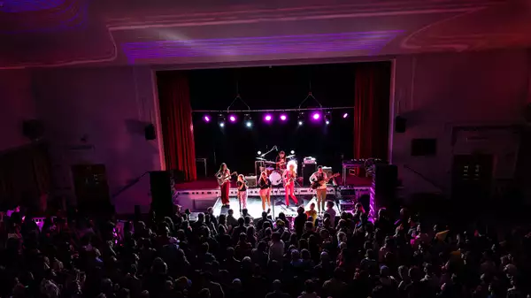 DU BLONDE performing on stage at Sounds from the Other City with a full crowd