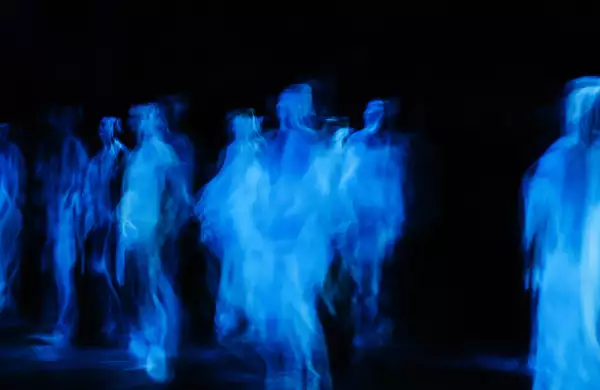 adidas Originals Creator Network North - blue smoke figures on a black background