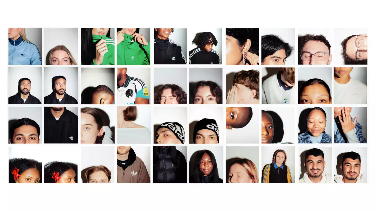 Polaroids of 20 creatives from the adidas Originals Creator Network North programme