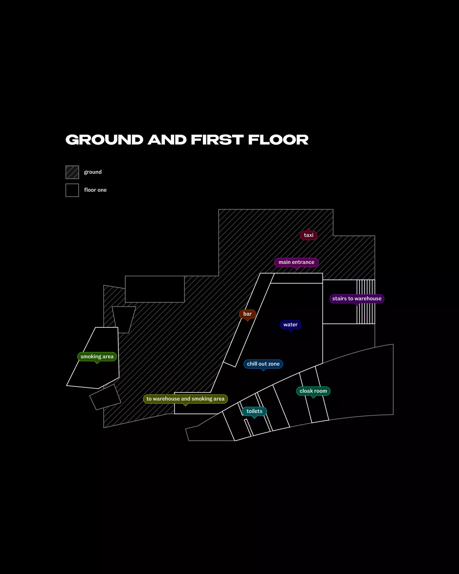 A Ground and First Floor Venue Map for Teletech event at Aviva Studios