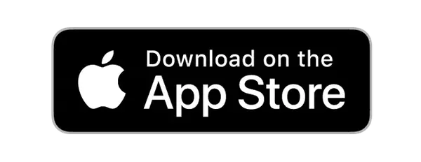 Icon for the iOS app store, with text reading 'Download on the App Store'
