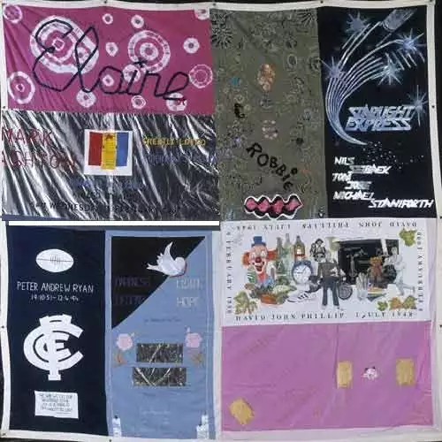 A panel from the UK AIDS Memorial Quilt