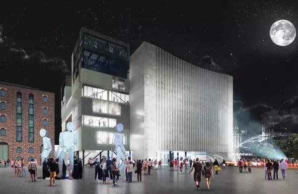 Artists impression of The Factory building at night