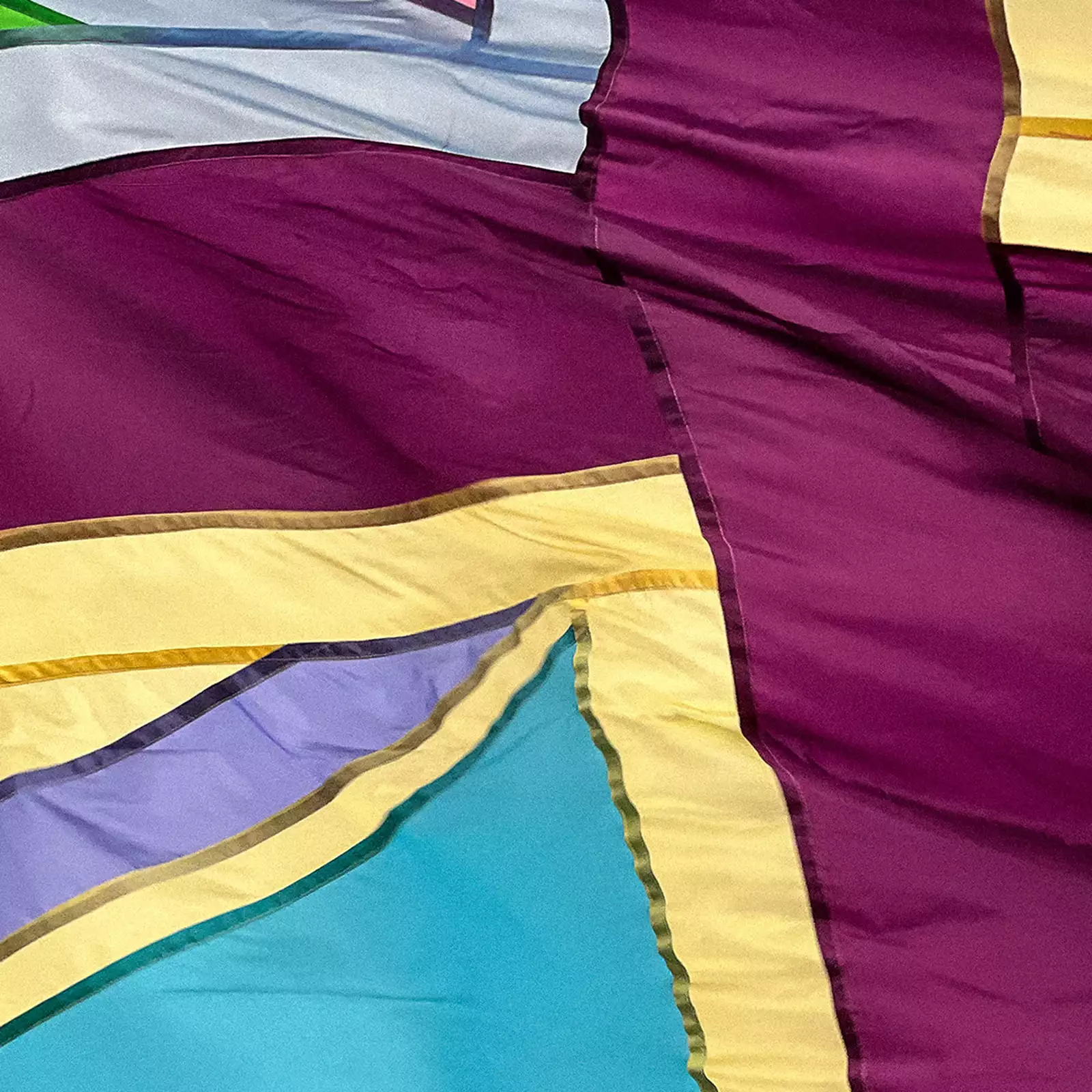A Union Jack flag made of purples, blues and greens – instead of the usual colours