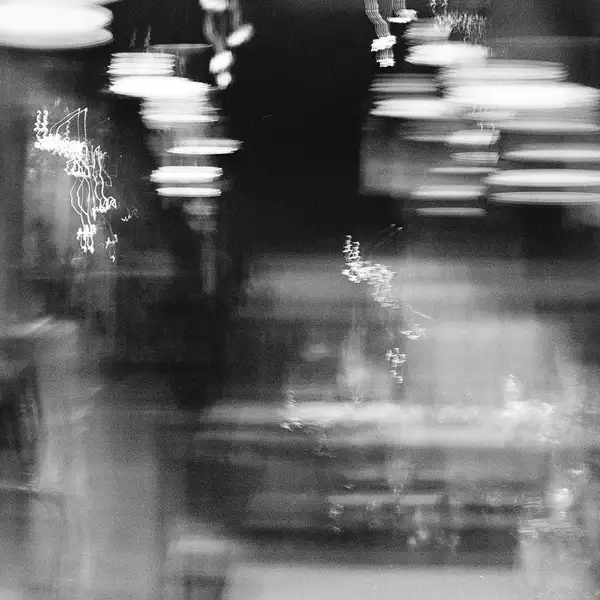 Blurry black and white photograph by Obi Dickson
