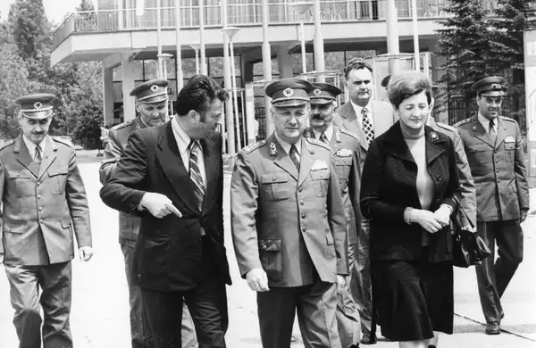 Marina's mother, Danica Abramović, during the visit of the Bulgarian delegation, Belgrade, 1966
