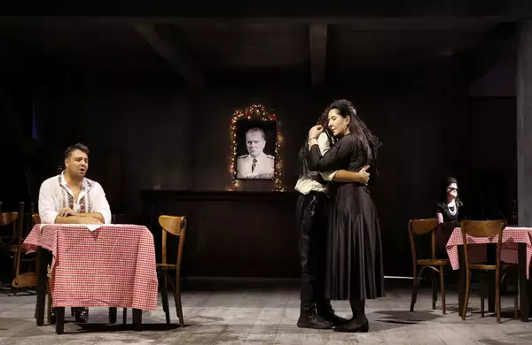 Aleksandar Timotić, Blenard Azizaj, Marina Abramović and Kath Fitzgibbon  in Marina Abramović's Balkan Erotic Epic