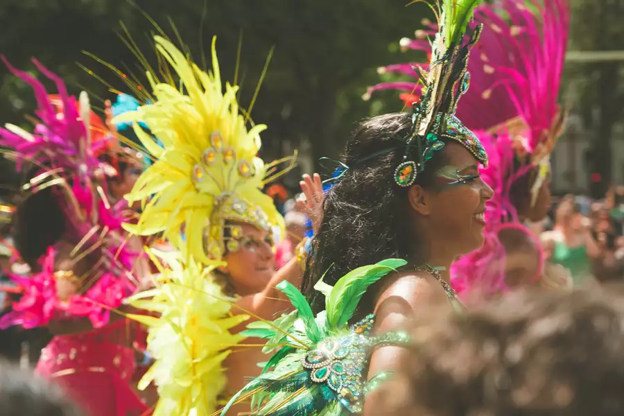 A group of women wearing carnival outfits