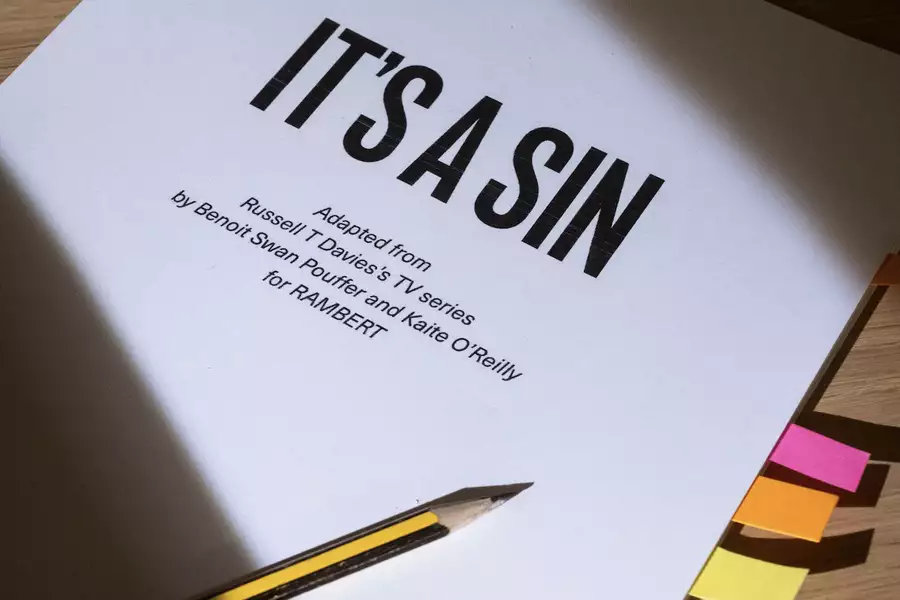 The front page of a script with the title It's A Sin