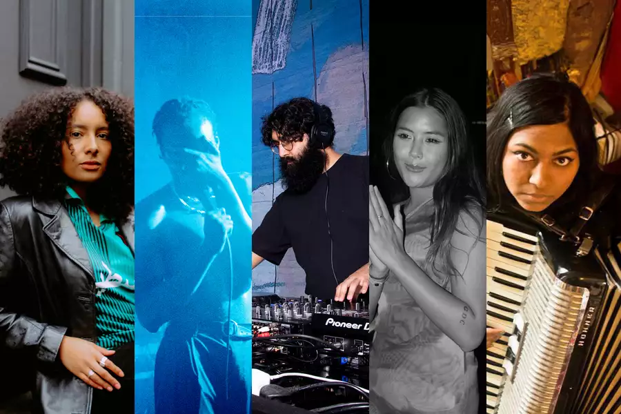 Composite image of magazine writers and performers (L-R): Amelia Fearon, LINTD, Amrit Randhawa, Jessica Rogers and Sashwati Sengupta.