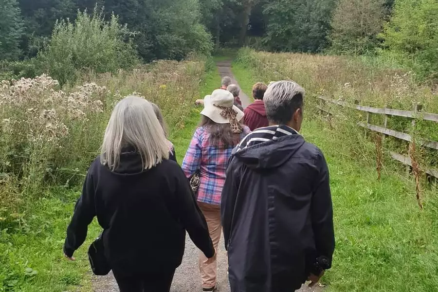 Photo of people on a walk through nature