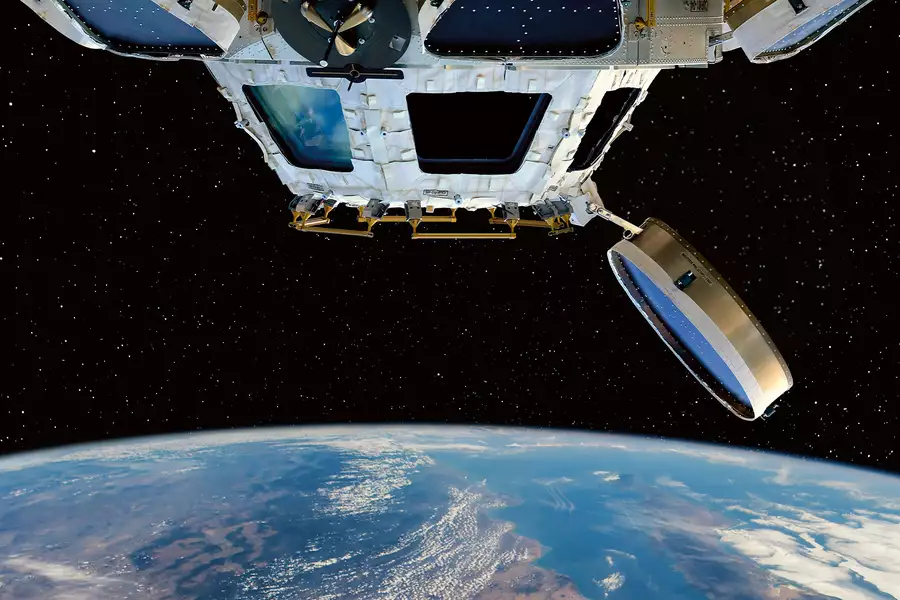 The International Space Station hovering above the earth