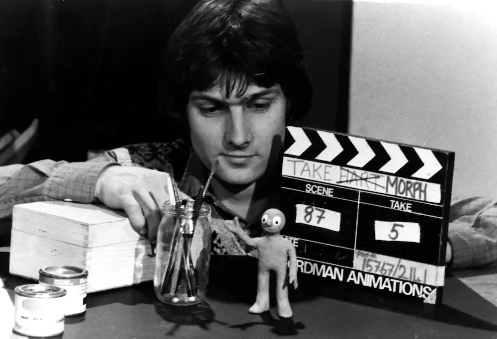 Black and white photograph of a person with Morph