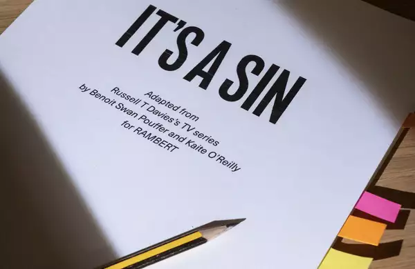 The front page of a script with the title It's A Sin