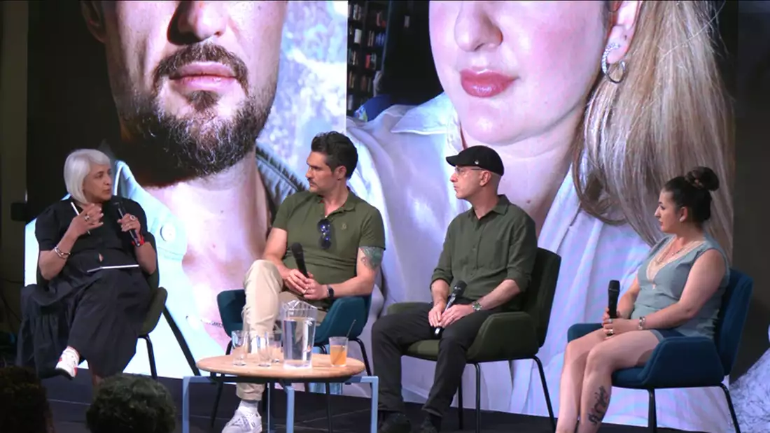 Four panellists sat on stage in the Social at Aviva Studios