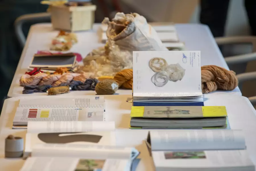 Sewing materials laid out on a table