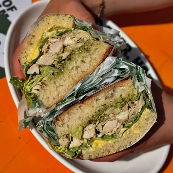 Meat sandwich from Trading Route wrapped in foil