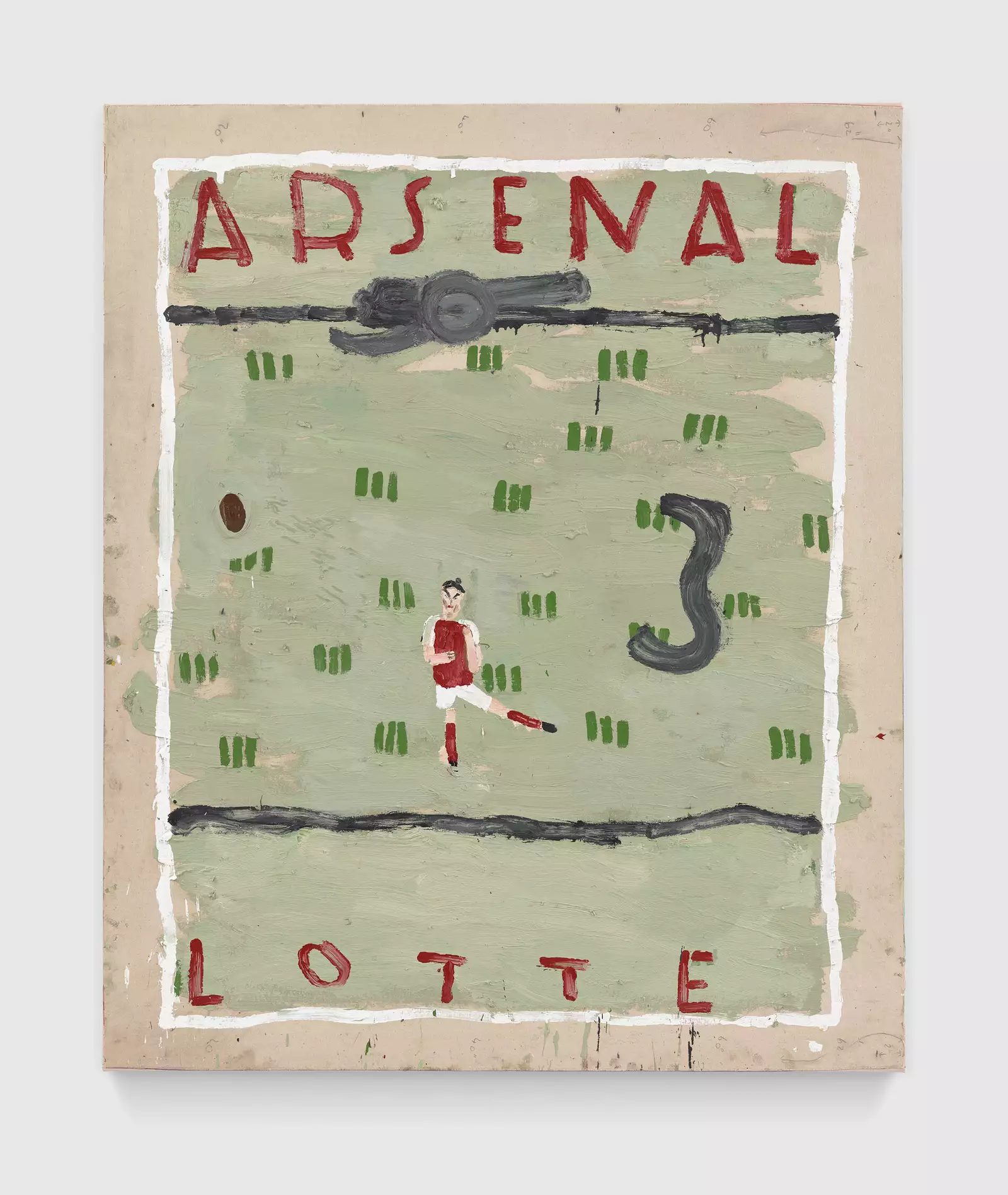 A photo of Rose Wylie's artwork in Football City Art United