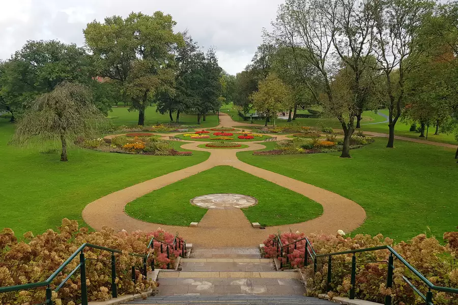 Peel Park from behind Salford Museum