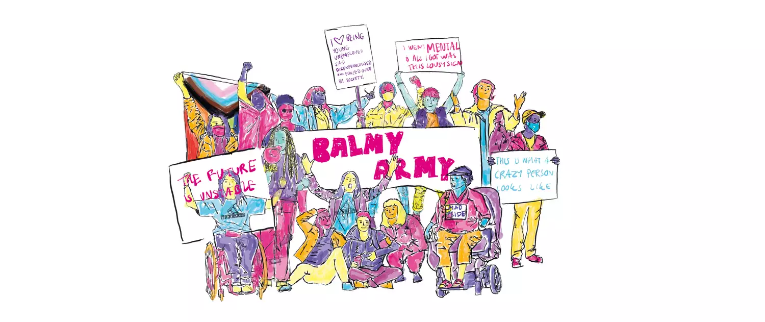 An illustration of the Balmy Army