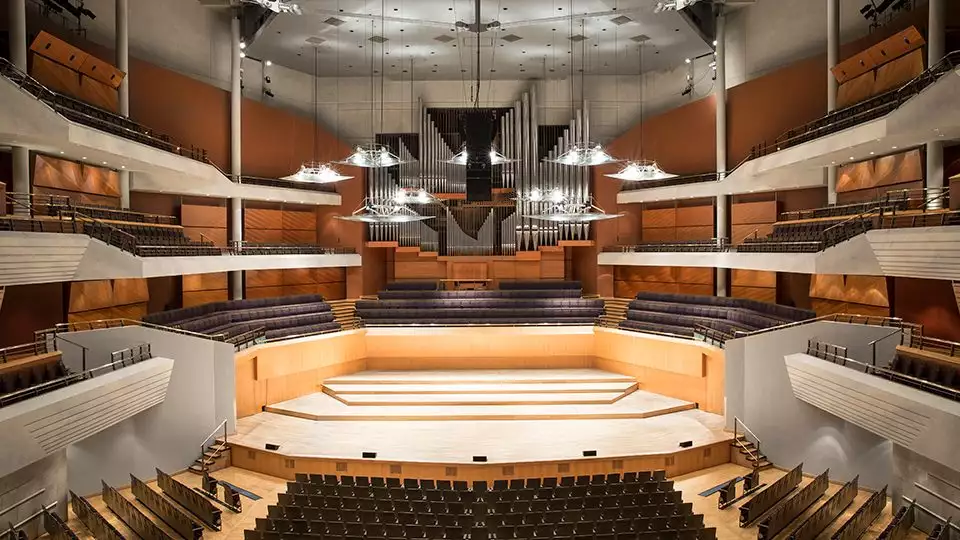 A photograph of The Bridgewater Hall auditorium