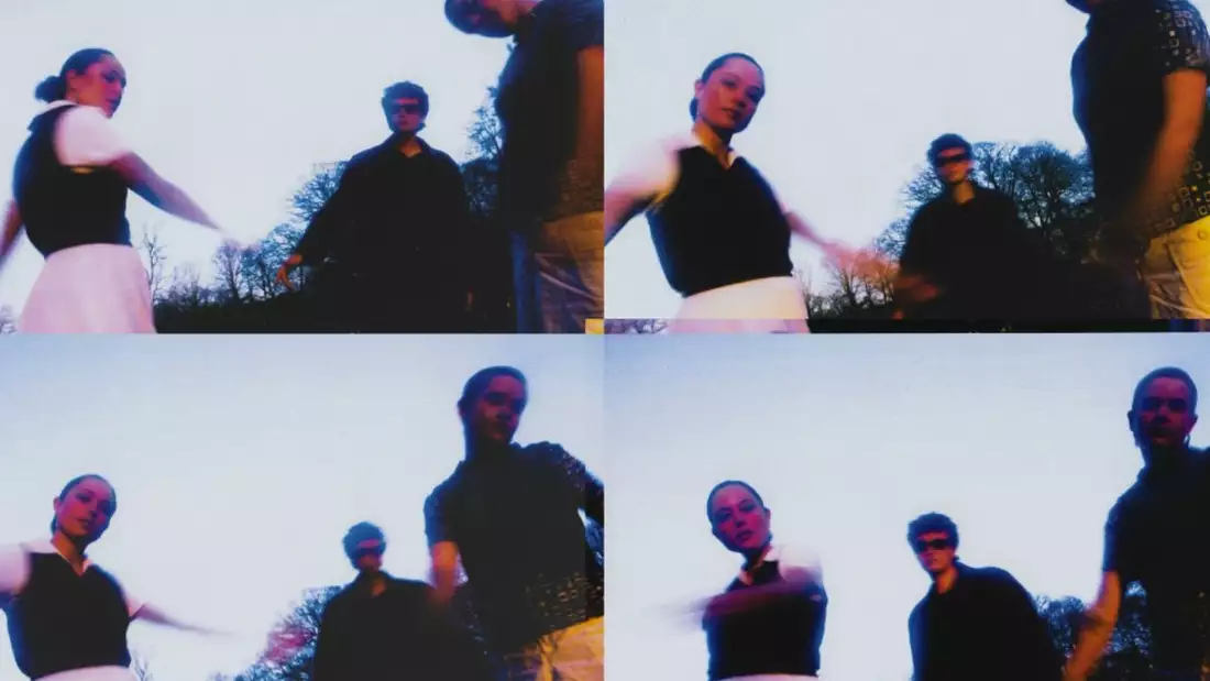 Four photographs of the band the Orielles side by side