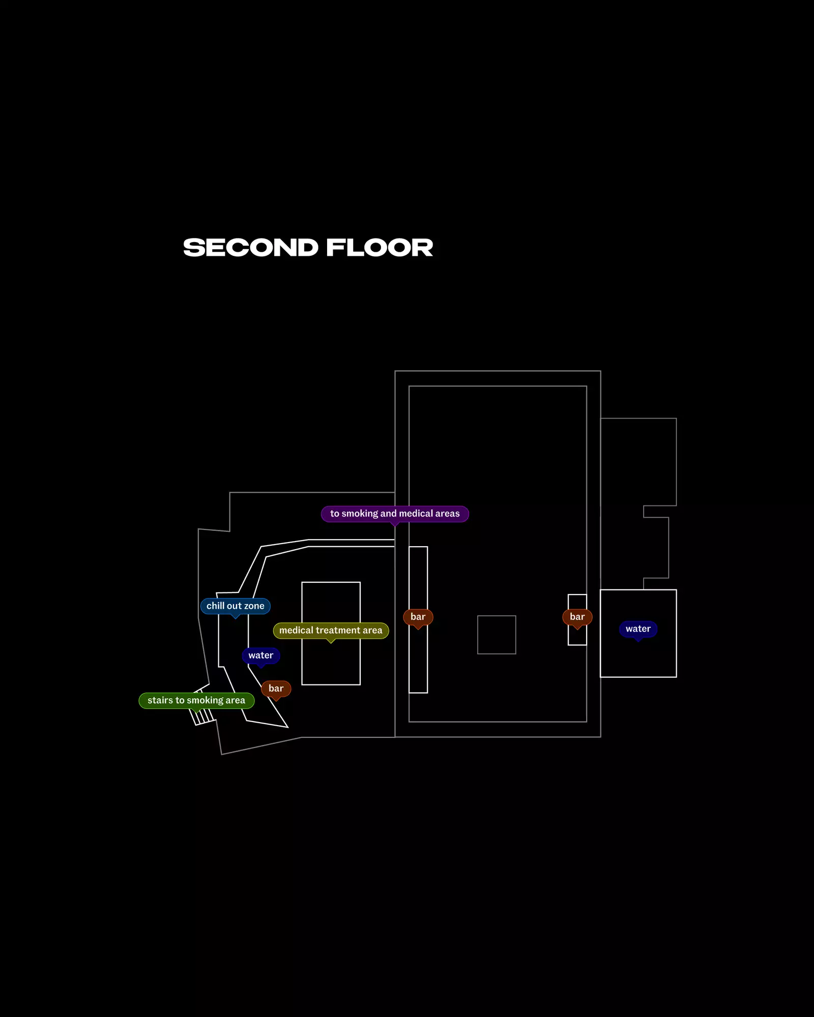 Second Floor Venue Map for Teletech event at Aviva Studios