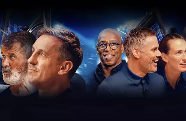 Gary Neville, Jamie Carragher, Ian Wright, Roy Keane and Jill Scott