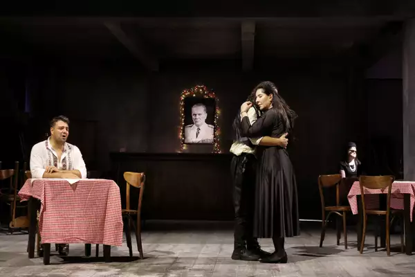 Aleksandar Timotić, Blenard Azizaj, Marina Abramović and Kath Fitzgibbon  in Marina Abramović's Balkan Erotic Epic