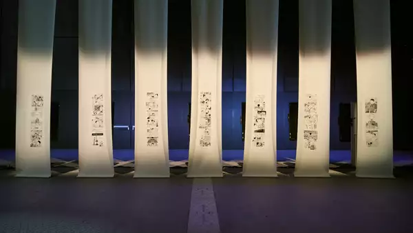 Still from Football City Art United showing Intangibles — Running Through Time