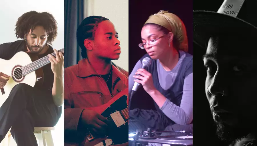 Composite image of the four performers at Factory Remix