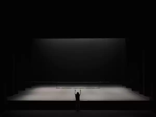 A photo of the lights on the stage during A Possibility