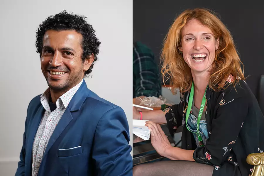 Headshots of Ahmed Masoud (left) and photo of Cressida Brown (right)
