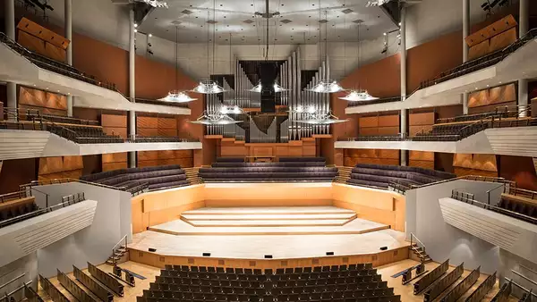 A photograph of The Bridgewater Hall auditorium