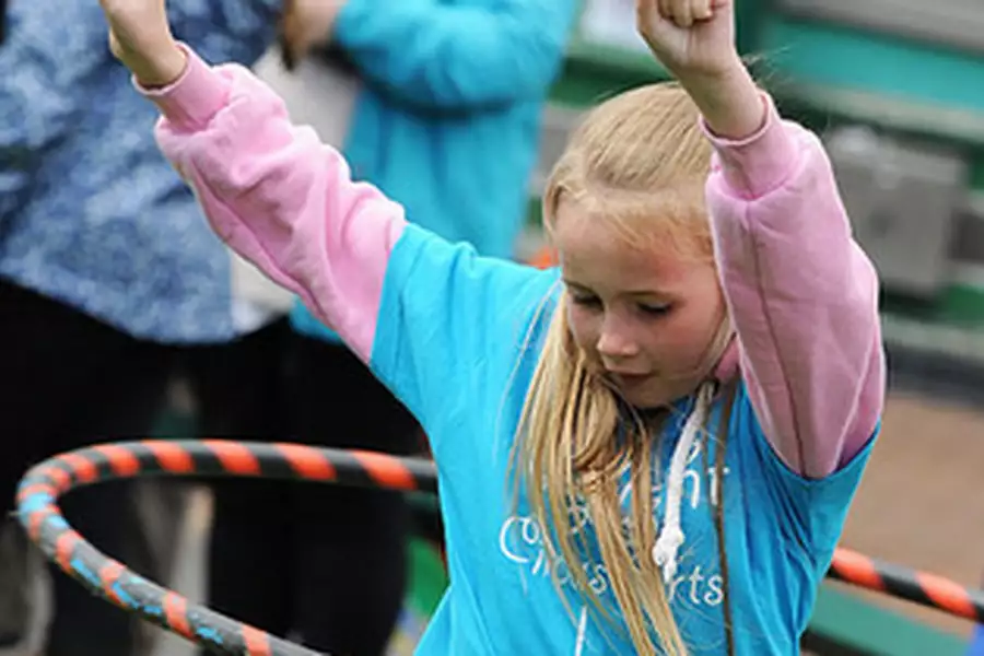Photo of a child using a hula hoop