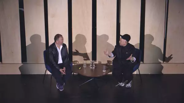 Ai Weiwei and Low Kee Hong on stage in conversation