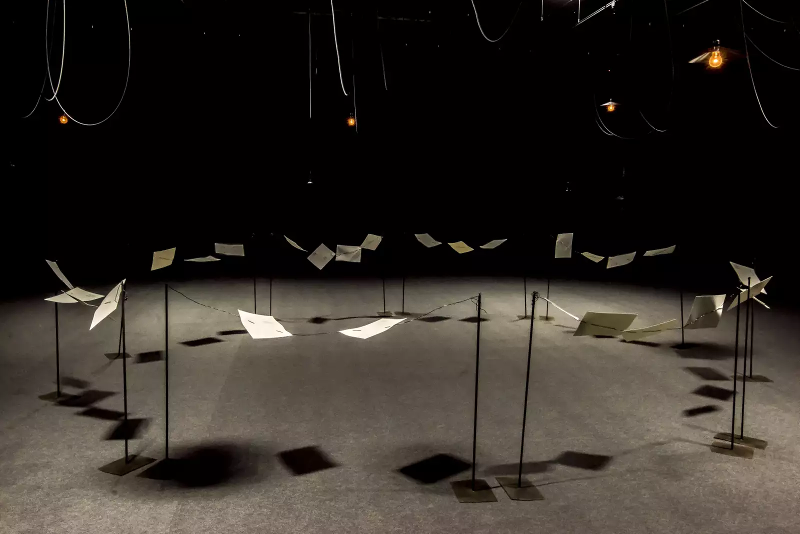 A photo of the exhibition space at Shilpa Gupta: You are the place