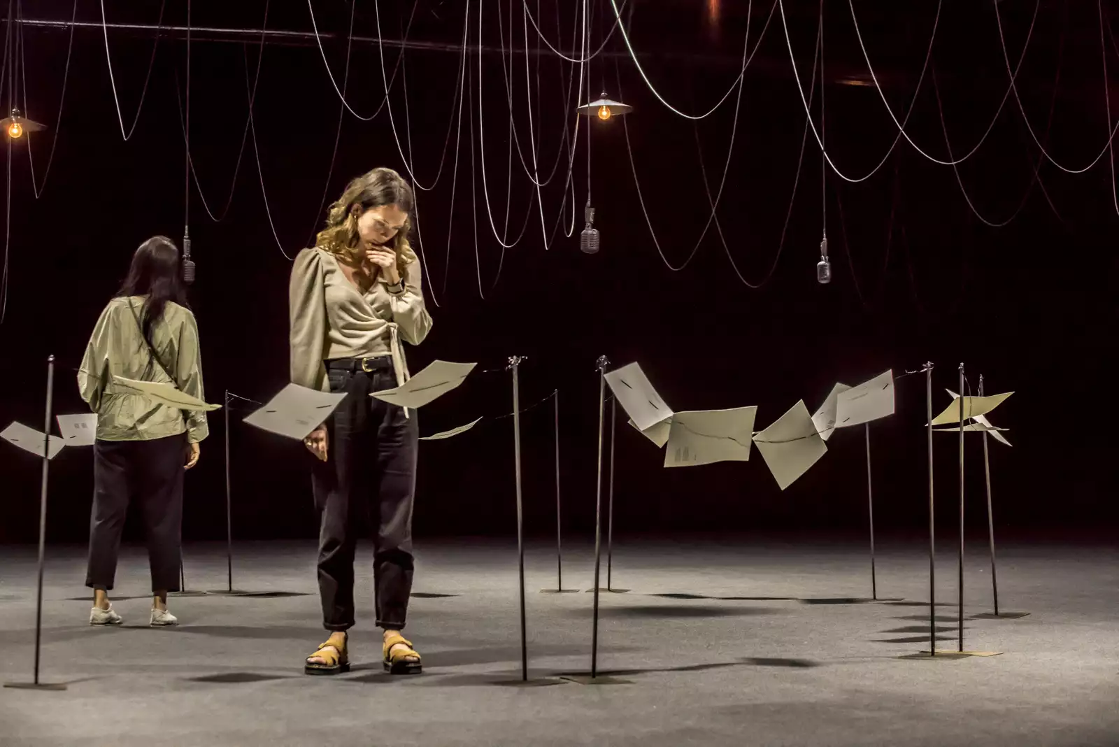 A photo of the exhibition space at Shilpa Gupta: You are the place