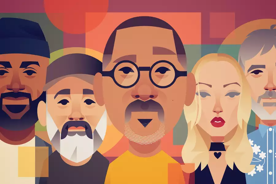 Illustration of five people
