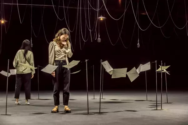 A photo of the exhibition space at Shilpa Gupta: You are the place