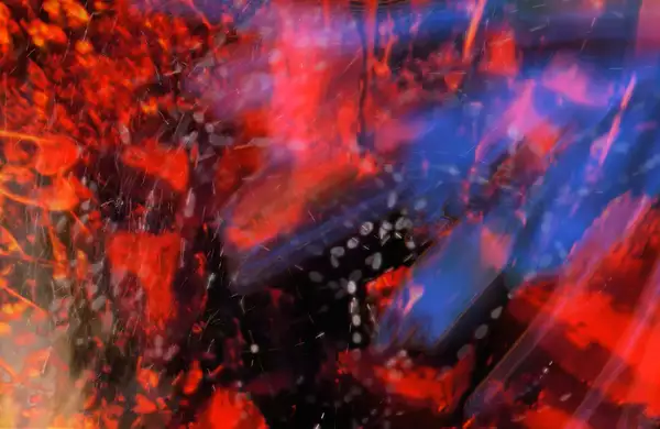 A digital artwork depicting an abstract fireplace by hippiezilla