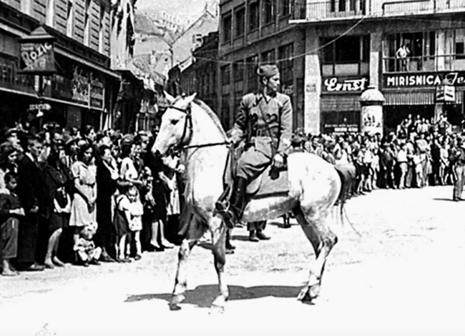 Marina's father, Vojo Abramović, on Liberation Day in Belgrade, 1944