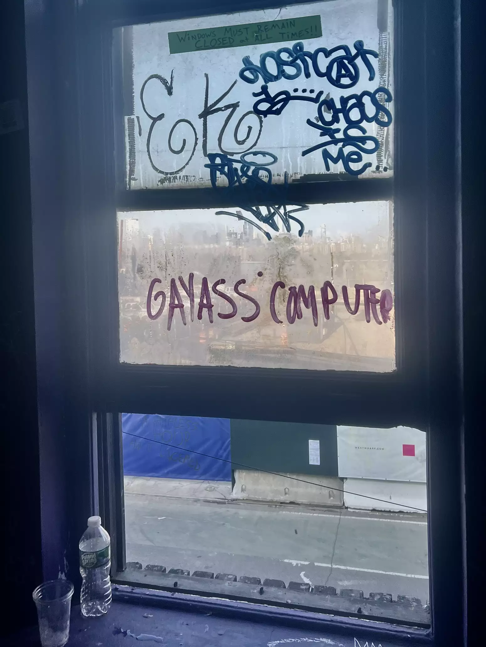 A window with graffiti