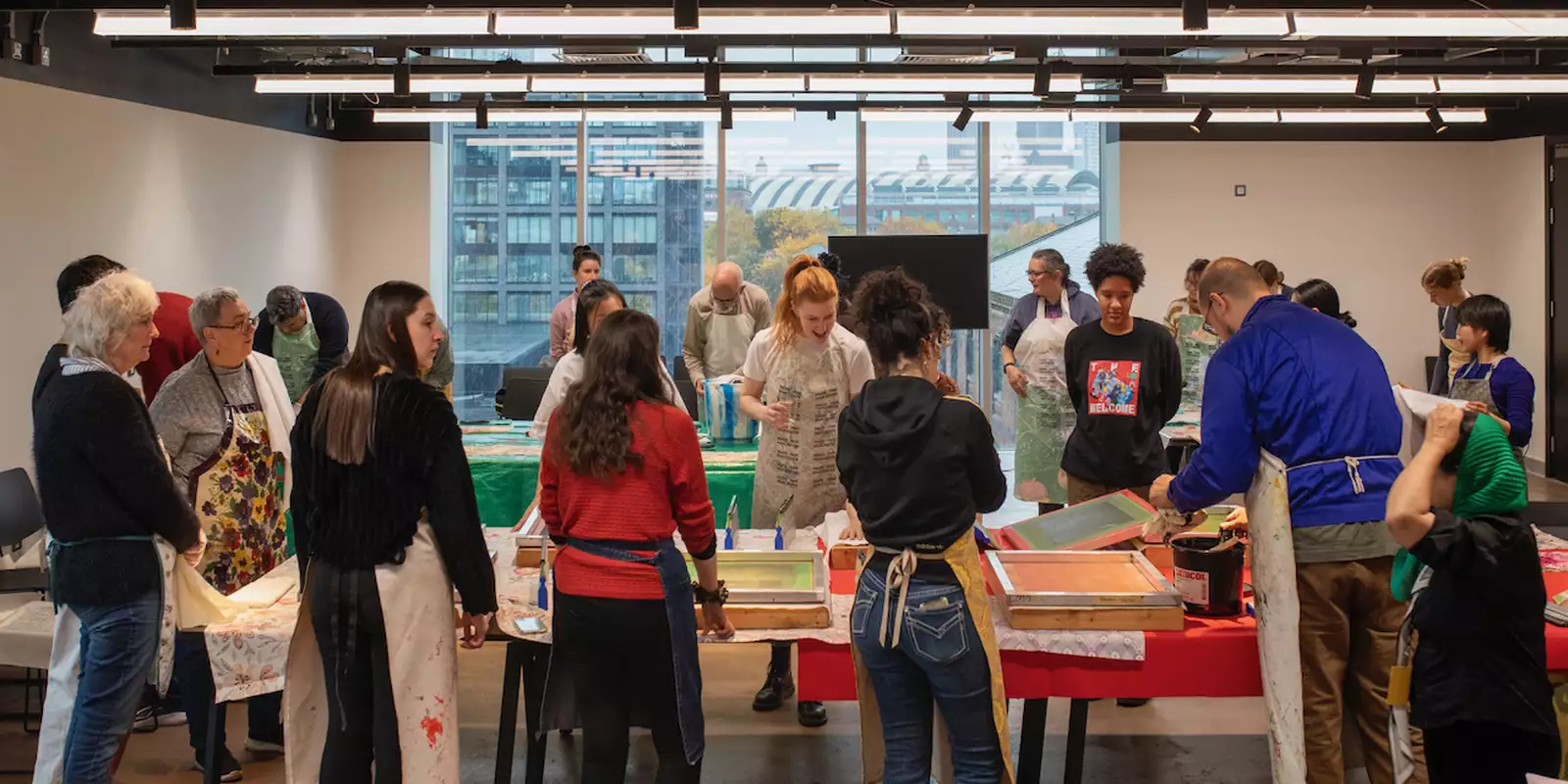 CDM UK delivering a screenprinting workshop in The Welcome