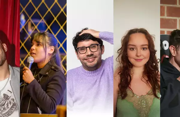 Composite image of the performers at Crippled with Laughter's show in January