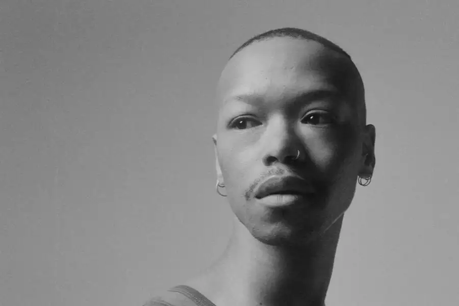 A black and white photograph of Nakhane